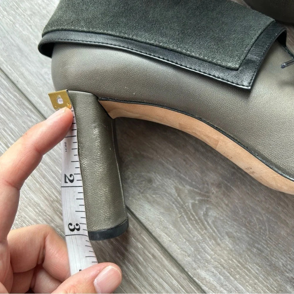 Audley London Smooth Leather Suede Mixed Fold Down Lace Up Ankle Boots - Picture 16 of 16